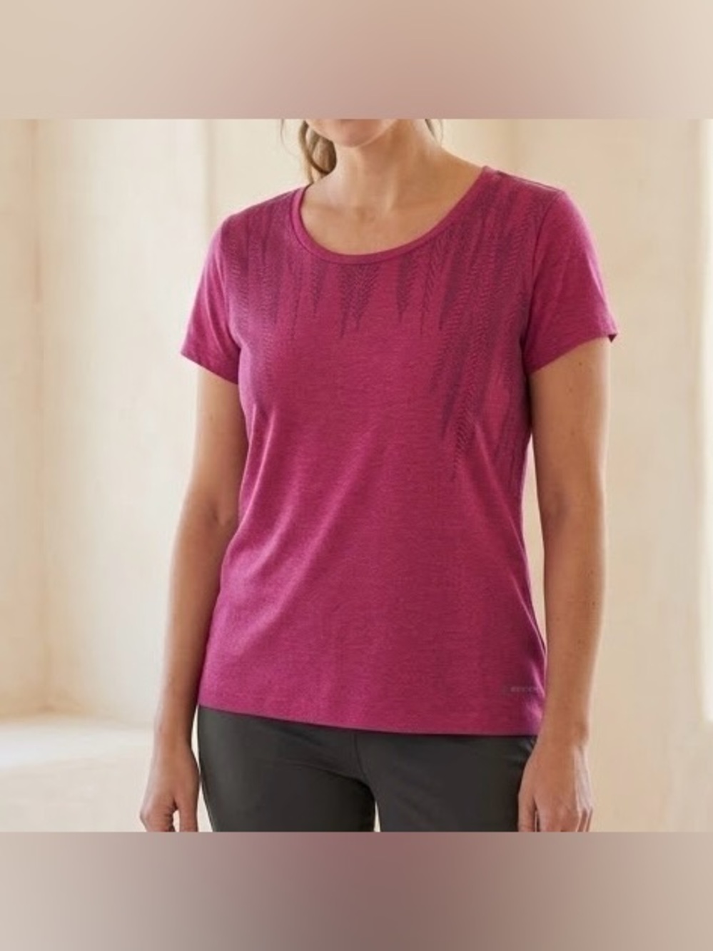Cloudveil Pink Feather Print Short Sleeve T Shirt Casual Top Tee Plus Size XXL